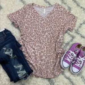 Be Mauvelous Animal Print V-Neck Top